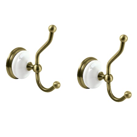 Kingston Brass 2Piece Robe Hook, Antique Brass BAK1117AB